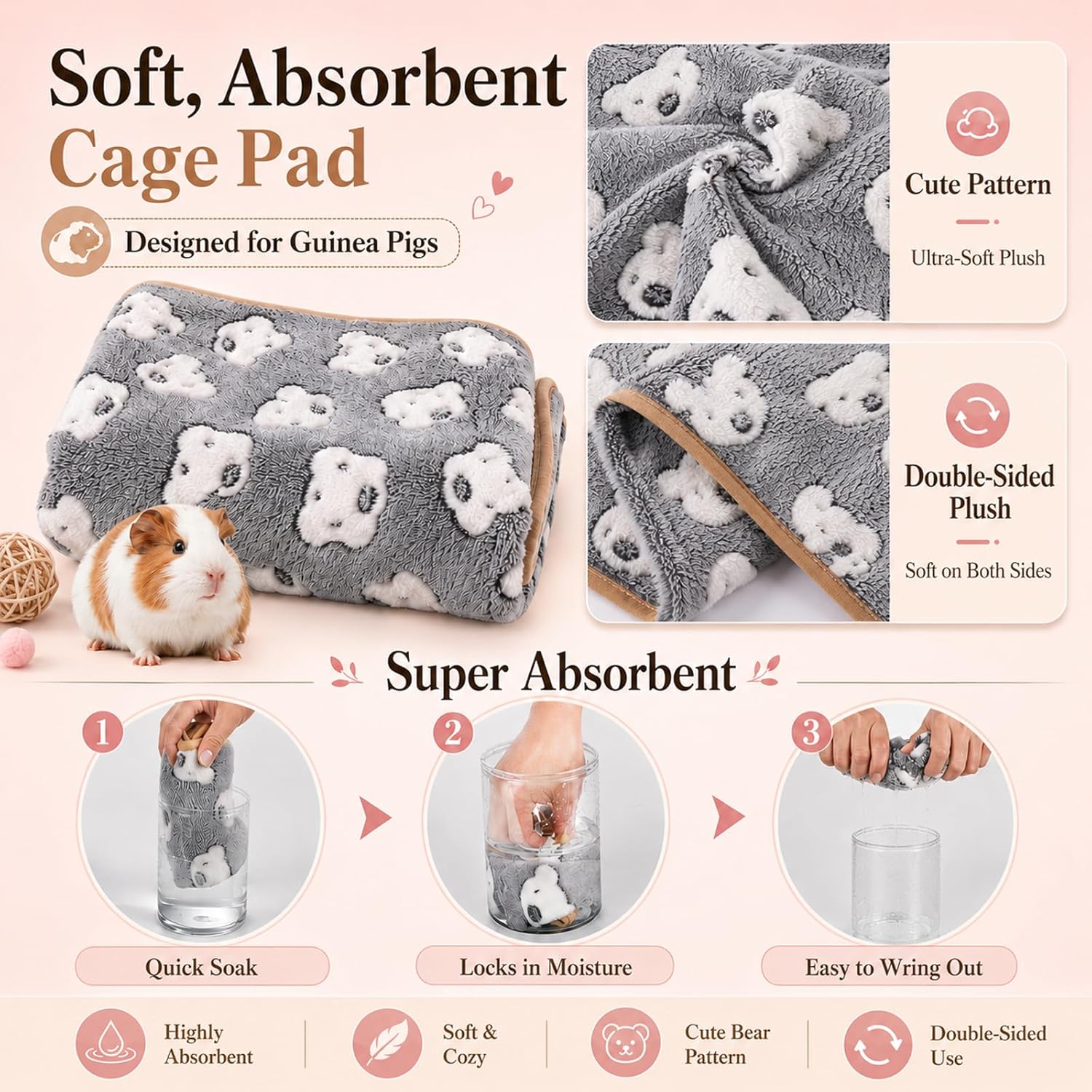 Guinea Pig Fleece Cage Liners - Hình 2