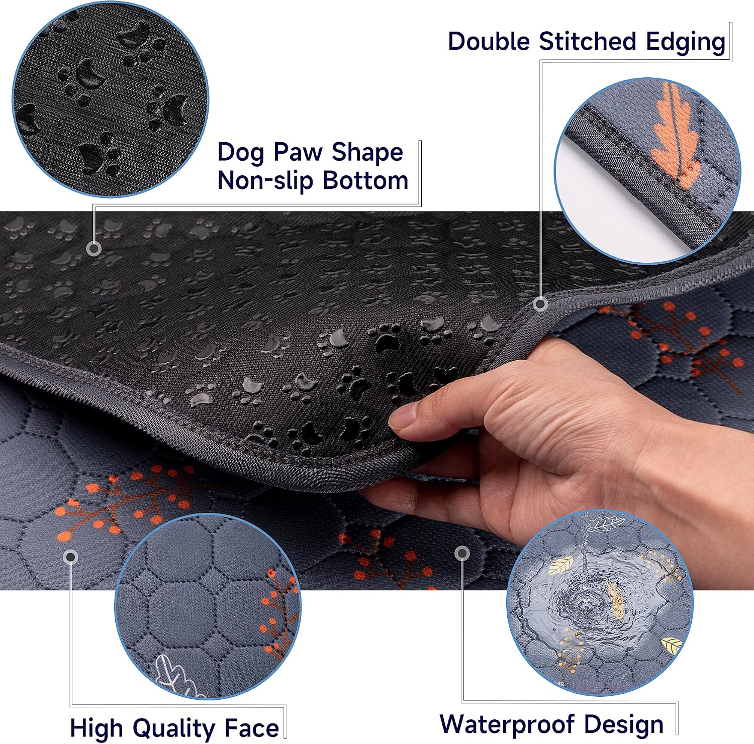 Reusable Gray Pet Pee Pads - Hình 2